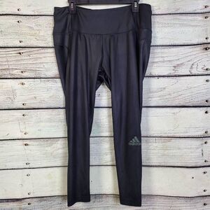 Adidas Women’s AEROREADY Primegreen Leggings 2X Black Faux Leather Look Stretch